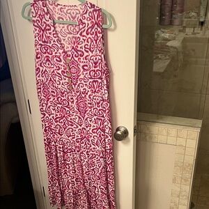 Pink Patterned Sleeveless Dress
